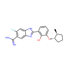 C[C@H]1CCC[C@@H]1Oc1cccc(-c2nc3cc(C(=N)N)c(F)cc3[nH]2)c1O ZINC000013444381