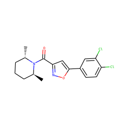 C[C@H]1CCC[C@H](C)N1C(=O)c1cc(-c2ccc(Cl)c(Cl)c2)on1 ZINC000003908502