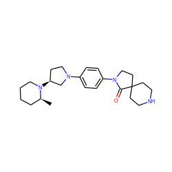 C[C@H]1CCCCN1[C@H]1CCN(c2ccc(N3CCC4(CCNCC4)C3=O)cc2)C1 ZINC000146393527