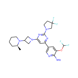 C[C@H]1CCCCN1C1CN(c2cc(-c3cnc(N)c(OC(F)F)c3)nc(N3CCC(F)(F)C3)n2)C1 ZINC000653685073