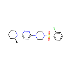 C[C@H]1CCCCN1c1ccc(N2CCN(S(=O)(=O)c3ccccc3Cl)CC2)nn1 ZINC000042379757