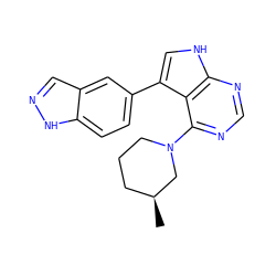 C[C@H]1CCCN(c2ncnc3[nH]cc(-c4ccc5[nH]ncc5c4)c23)C1 ZINC000210710153