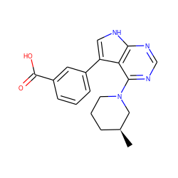 C[C@H]1CCCN(c2ncnc3[nH]cc(-c4cccc(C(=O)O)c4)c23)C1 ZINC000210720443