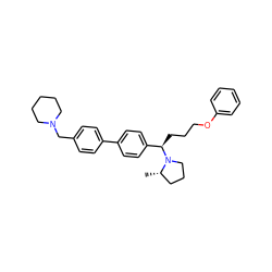 C[C@H]1CCCN1[C@H](CCCOc1ccccc1)c1ccc(-c2ccc(CN3CCCCC3)cc2)cc1 ZINC000073220898