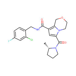 C[C@H]1CCCN1C(=O)c1cc(C(=O)NCc2ccc(F)cc2Cl)c2n1CCOC2 ZINC000143893449