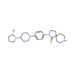 C[C@H]1CCCN1C1CCN(c2ccc(N3CCC4(CCNCC4)C3=O)cc2)CC1 ZINC000140638393