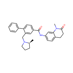 C[C@H]1CCCN1Cc1cc(C(=O)Nc2ccc3c(c2)N(C)C(=O)CC3)ccc1-c1ccccc1 ZINC000143347646