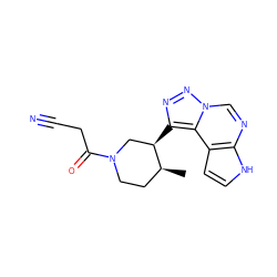 C[C@H]1CCN(C(=O)CC#N)C[C@H]1c1nnn2cnc3[nH]ccc3c12 ZINC001772587084