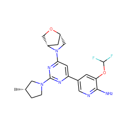 C[C@H]1CCN(c2nc(-c3cnc(N)c(OC(F)F)c3)cc(N3C[C@@H]4C[C@H]3CO4)n2)C1 ZINC000653685084