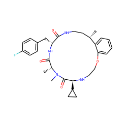 C[C@H]1CCNC(=O)[C@@H](Cc2ccc(F)cc2)NC(=O)[C@@H](C)N(C)C(=O)[C@H](C2CC2)NCCOc2ccccc21 ZINC000203742391