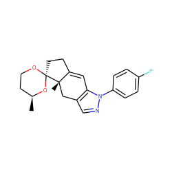 C[C@H]1CCO[C@]2(CCC3=Cc4c(cnn4-c4ccc(F)cc4)C[C@@]32C)O1 ZINC000028523609