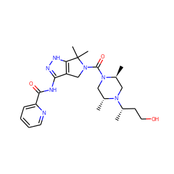 C[C@H]1CN([C@@H](C)CCO)[C@H](C)CN1C(=O)N1Cc2c(NC(=O)c3ccccn3)n[nH]c2C1(C)C ZINC000114184016