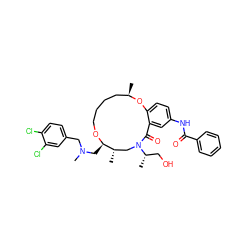 C[C@H]1CN([C@@H](C)CO)C(=O)c2cc(NC(=O)c3ccccc3)ccc2O[C@H](C)CCCCO[C@@H]1CN(C)Cc1ccc(Cl)c(Cl)c1 ZINC000095599238