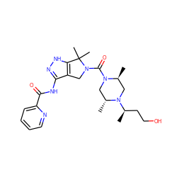 C[C@H]1CN([C@H](C)CCO)[C@H](C)CN1C(=O)N1Cc2c(NC(=O)c3ccccn3)n[nH]c2C1(C)C ZINC000114184548