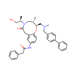 C[C@H]1CN([C@H](C)CO)C(=O)Cc2cc(NC(=O)Cc3ccccc3)ccc2O[C@@H]1CN(C)Cc1ccc(-c2ccccc2)cc1 ZINC000095570037