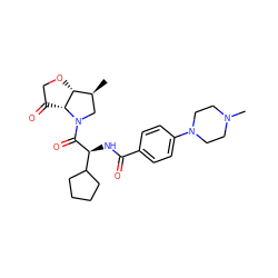 C[C@H]1CN(C(=O)[C@@H](NC(=O)c2ccc(N3CCN(C)CC3)cc2)C2CCCC2)[C@@H]2C(=O)CO[C@H]12 ZINC000043206264