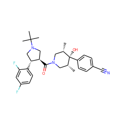 C[C@H]1CN(C(=O)[C@@H]2CN(C(C)(C)C)C[C@H]2c2ccc(F)cc2F)C[C@@H](C)[C@]1(O)c1ccc(C#N)cc1 ZINC000101338098