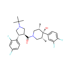 C[C@H]1CN(C(=O)[C@@H]2CN(C(C)(C)C)C[C@H]2c2ccc(F)cc2F)C[C@@H](C)[C@]1(O)c1ccc(F)c(F)c1 ZINC000101338085