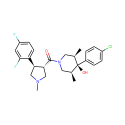 C[C@H]1CN(C(=O)[C@@H]2CN(C)C[C@H]2c2ccc(F)cc2F)C[C@@H](C)[C@]1(O)c1ccc(Cl)cc1 ZINC000101338065