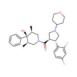 C[C@H]1CN(C(=O)[C@H]2CN(C3CCOCC3)C[C@@H]2c2ccc(F)cc2F)C[C@@H](C)[C@]1(O)c1ccccc1 ZINC000101337982