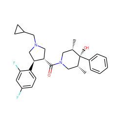 C[C@H]1CN(C(=O)[C@H]2CN(CC3CC3)C[C@@H]2c2ccc(F)cc2F)C[C@@H](C)[C@]1(O)c1ccccc1 ZINC000101338126