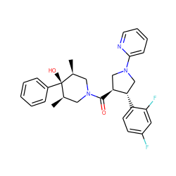 C[C@H]1CN(C(=O)[C@H]2CN(c3ccccn3)C[C@@H]2c2ccc(F)cc2F)C[C@@H](C)[C@]1(O)c1ccccc1 ZINC000100103189