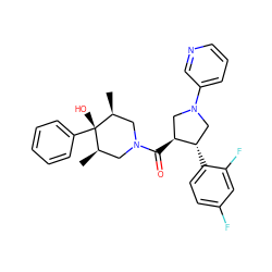 C[C@H]1CN(C(=O)[C@H]2CN(c3cccnc3)C[C@@H]2c2ccc(F)cc2F)C[C@@H](C)[C@]1(O)c1ccccc1 ZINC000100103192