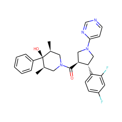 C[C@H]1CN(C(=O)[C@H]2CN(c3ccncn3)C[C@@H]2c2ccc(F)cc2F)C[C@@H](C)[C@]1(O)c1ccccc1 ZINC000101337957