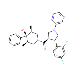 C[C@H]1CN(C(=O)[C@H]2CN(c3cncnc3)C[C@@H]2c2ccc(F)cc2F)C[C@@H](C)[C@]1(O)c1ccccc1 ZINC000101338110