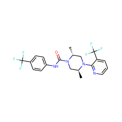 C[C@H]1CN(C(=O)Nc2ccc(C(F)(F)F)cc2)[C@H](C)CN1c1ncccc1C(F)(F)F ZINC000013612001