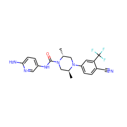 C[C@H]1CN(C(=O)Nc2ccc(N)nc2)[C@H](C)CN1c1ccc(C#N)c(C(F)(F)F)c1 ZINC000013679722