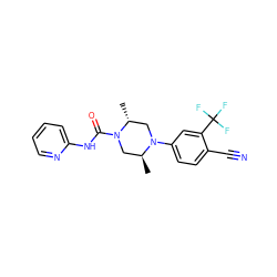 C[C@H]1CN(C(=O)Nc2ccccn2)[C@H](C)CN1c1ccc(C#N)c(C(F)(F)F)c1 ZINC000012349541