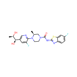 C[C@H]1CN(C(=O)Nc2nc3ccc(F)cc3s2)CCN1c1ncc([C@@H](O)[C@@H](C)O)cc1F ZINC001772642654