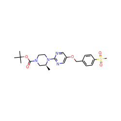 C[C@H]1CN(C(=O)OC(C)(C)C)CCN1c1ncc(OCc2ccc(S(C)(=O)=O)cc2)cn1 ZINC000084690561