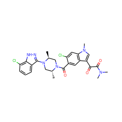 C[C@H]1CN(C(=O)c2cc3c(C(=O)C(=O)N(C)C)cn(C)c3cc2Cl)[C@H](C)CN1c1n[nH]c2c(Cl)cccc12 ZINC000049768096