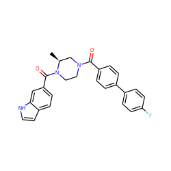 C[C@H]1CN(C(=O)c2ccc(-c3ccc(F)cc3)cc2)CCN1C(=O)c1ccc2cc[nH]c2c1 ZINC000049032774