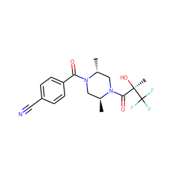 C[C@H]1CN(C(=O)c2ccc(C#N)cc2)[C@H](C)CN1C(=O)[C@@](C)(O)C(F)(F)F ZINC000003941524