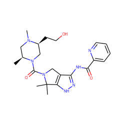 C[C@H]1CN(C)[C@@H](CCO)CN1C(=O)N1Cc2c(NC(=O)c3ccccn3)n[nH]c2C1(C)C ZINC000114194695