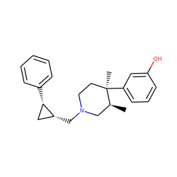 C[C@H]1CN(C[C@@H]2C[C@@H]2c2ccccc2)CC[C@@]1(C)c1cccc(O)c1 ZINC000013779628