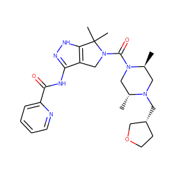 C[C@H]1CN(C[C@@H]2CCOC2)[C@H](C)CN1C(=O)N1Cc2c(NC(=O)c3ccccn3)n[nH]c2C1(C)C ZINC000114181533