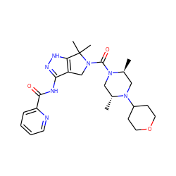 C[C@H]1CN(C2CCOCC2)[C@H](C)CN1C(=O)N1Cc2c(NC(=O)c3ccccn3)n[nH]c2C1(C)C ZINC000114181315