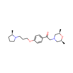 C[C@H]1CN(CC(=O)c2ccc(OCCCN3CCC[C@H]3C)cc2)C[C@@H](C)O1 ZINC000073197830