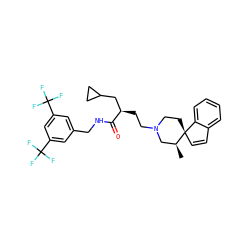 C[C@H]1CN(CC[C@H](CC2CC2)C(=O)NCc2cc(C(F)(F)F)cc(C(F)(F)F)c2)CC[C@@]12C=Cc1ccccc12 ZINC000029040093