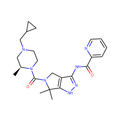 C[C@H]1CN(CC2CC2)CCN1C(=O)N1Cc2c(NC(=O)c3ccccn3)n[nH]c2C1(C)C ZINC000149027563