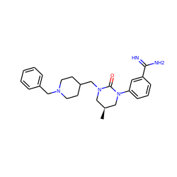 C[C@H]1CN(CC2CCN(Cc3ccccc3)CC2)C(=O)N(c2cccc(C(=N)N)c2)C1 ZINC001772616181