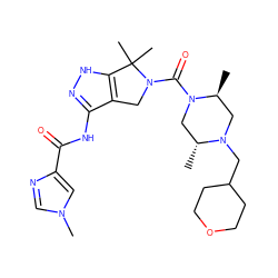 C[C@H]1CN(CC2CCOCC2)[C@H](C)CN1C(=O)N1Cc2c(NC(=O)c3cn(C)cn3)n[nH]c2C1(C)C ZINC000114182056