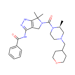 C[C@H]1CN(CC2CCOCC2)CCN1C(=O)N1Cc2c(NC(=O)c3ccccc3)n[nH]c2C1(C)C ZINC000149492565