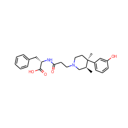 C[C@H]1CN(CCC(=O)N[C@@H](Cc2ccccc2)C(=O)O)CC[C@@]1(C)c1cccc(O)c1 ZINC000029126549