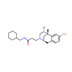 C[C@H]1CN(CCC(=O)NCC2CCCCC2)[C@@H]2Cc3ccc(O)cc3[C@]1(C)C2 ZINC000101365330