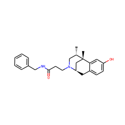 C[C@H]1CN(CCC(=O)NCc2ccccc2)[C@@H]2Cc3ccc(O)cc3[C@]1(C)C2 ZINC000101365328